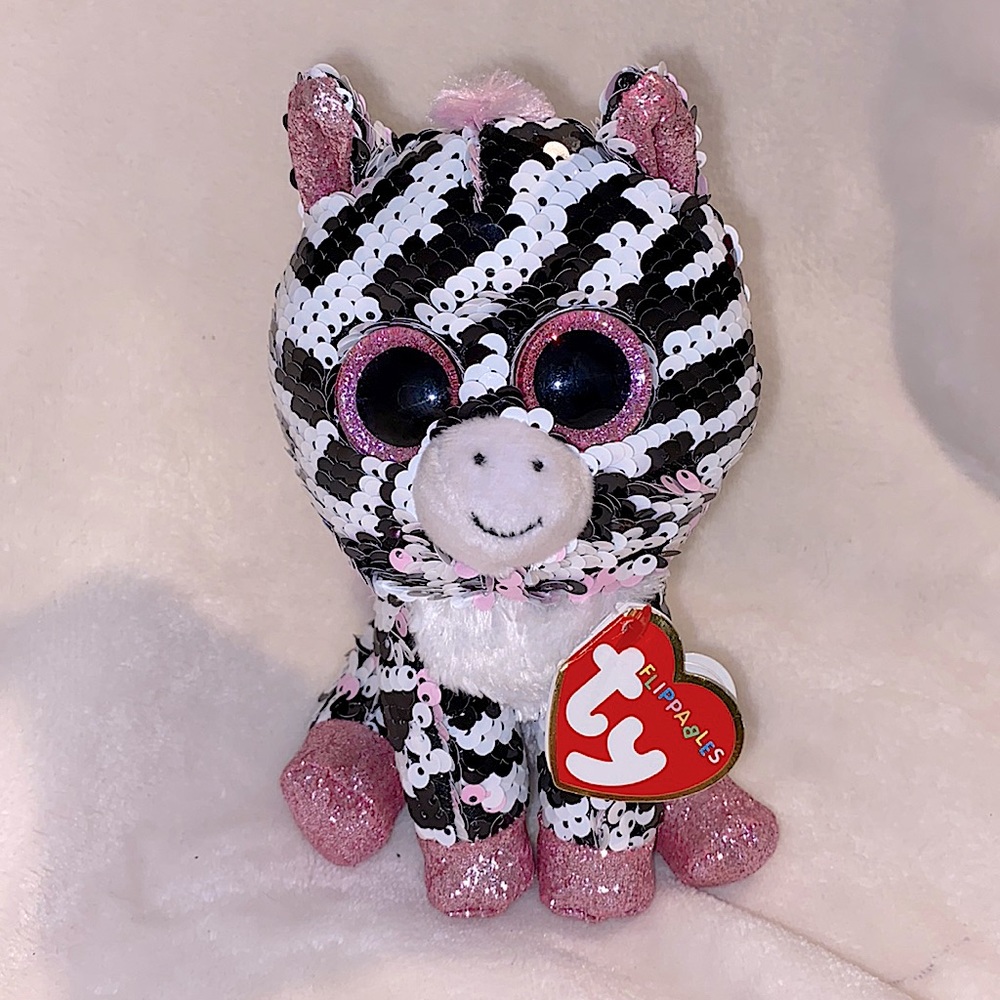 Ty Beanie Boo Flippapbles Sequin Zoey Zebra stuffed plush toy stuffed animal NWT